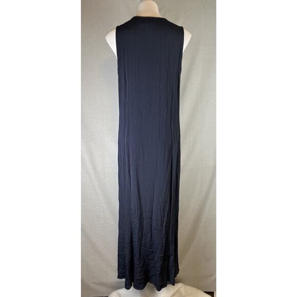 VTG Spencer Alexis Maxi Dress 2 Pc Set Kimono Topper Women 10 Velvet Dark Blue - Picture 3 of 16